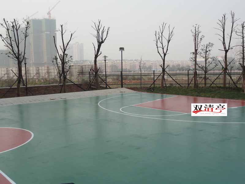 长沙双水湾小区硅pu篮球场
