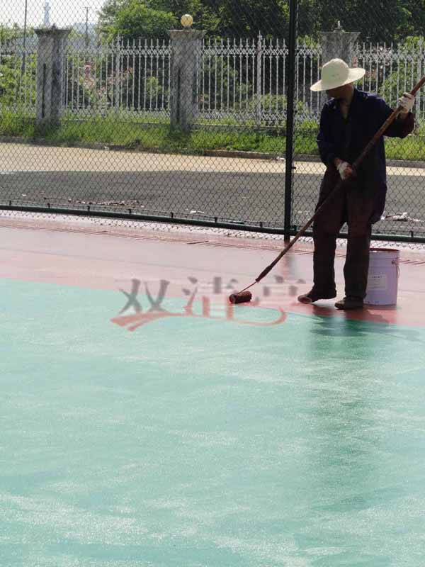 邵阳市宝庆电厂硅pu球场塑胶网球场辊球场面漆